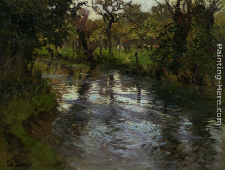 On the Banks painting - Fritz Thaulow On the Banks art painting
